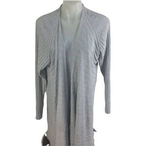 Tommy Bahama Open Front Gray Island Soft Waterfall Rib Cardigan Sweater L/XL NWT